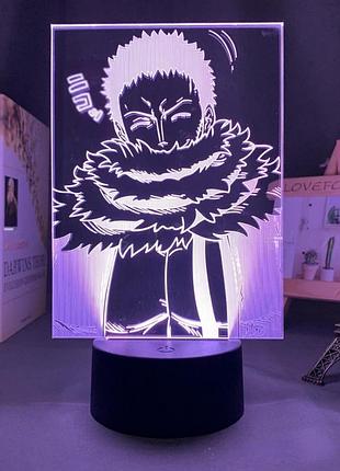 Светильник с 3d эффектом led лампа шарлотта катакури из аниме one piece ван пис ночник с пультом