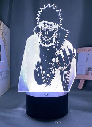 Светильник с 3d эффектом led лампа пейн из акацуки из аниме наруто узумаки ночник с пультом