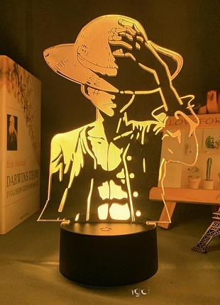 Светильник с 3d эффектом led лампа луффи зоро из аниме one piece ван пис ночник с пультом