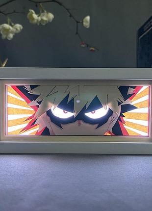 Светильник многослойный с 3d эффектом кацуки бакуго led лампа из аниме моя геройская академия
