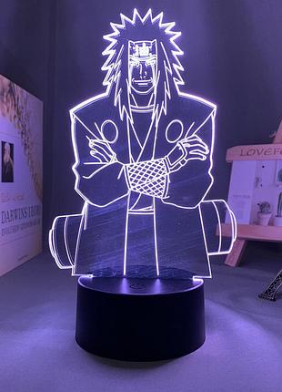Светильник с 3d эффектом led лампа джирайя из аниме наруто узумаки итачи саске ночник с пультом