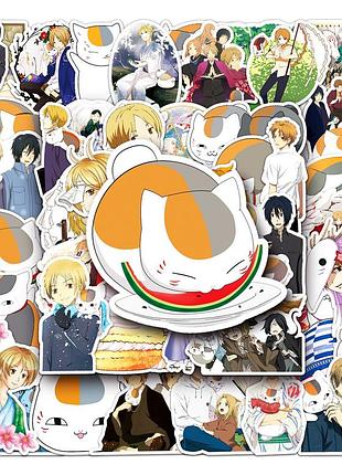 Набор стикеров наклеек из аниме тетрадь дружбы нацумэ 50 штук natsume's book of friends