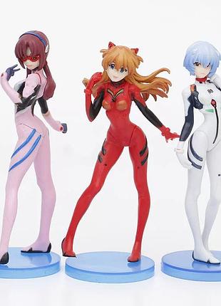 Набор фигурок статуэток евангелион ева аска рей синдзи каора evangelion
