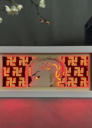 Светильник многослойный с 3d эффектом кен рюгуджи led лампа из аниме токийские мстители