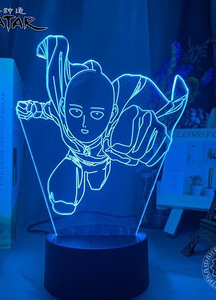 Світильник із 3d-ефектом led-лампа сайтами з аніме onepunch-man нічник з пультом ванпанчмен