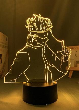 Светильник с 3d эффектом led лампа годжо сатору из аниме магическая битва jujutsu kaisen ночник итадори юдзи