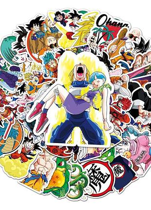 Набір стикерів наклейки драгонболл 50 штук dragonball наліпки перлів дракона сон гоку
