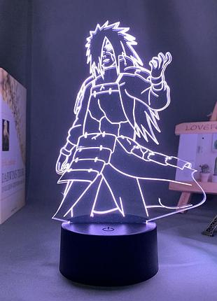 Светильник с 3d эффектом led лампа мадара учиха из аниме наруто узумаки итачи саске ночник с пультом