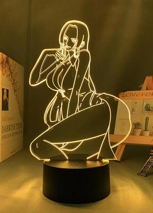 Светильник с 3d эффектом led лампа боа хэнкок из аниме one piece ван пис ночник с пультом