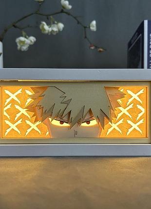 Світильник багатошаровий з 3d ефектом кацукі бакуго led лампа з аніме моя геройська академія