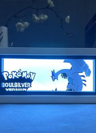 Світильник багатошаровий з 3d ефектом люджия lugia led лампа з аніме покемон / pokemon