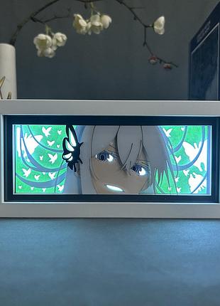 Світильник багатошаровий з 3d ефектом єхидна з аніме re:zero. життя з нуля лампа лед led