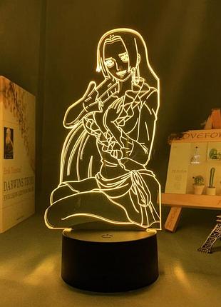 Светильник с 3d эффектом led лампа боа хэнкок из аниме one piece ван пис ночник с пультом