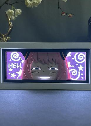 Світильник багатошаровий з 3d ефектом аня форджер led лампа з аніме сім'я шпигуна spy x family