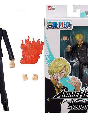 Bandai подвижная фигурка санджи anime heroes (sanji) из аниме one piece / ван пис (100258.4)