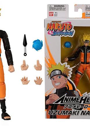 Bandai подвижная фигурка наруто узумаки anime heroes (naruto uzumaki) из аниме наруто / naruto
