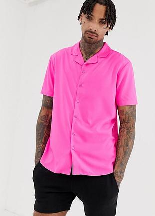 Рубашка летняя мужская primark фуксия