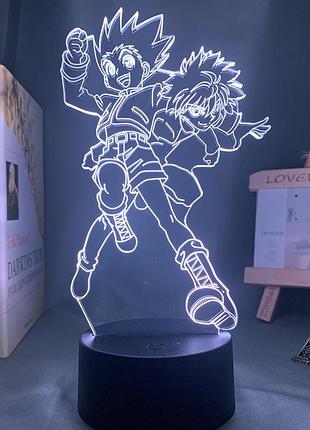 Світильник з 3d-ефектом led лампа кіллуа та гон фрик з аніме hunter x hunter нічник з пультом хантер х хантер