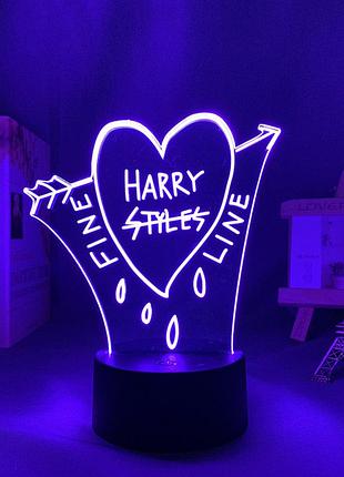 Світильник із 3d-ефектом led-лампа нічник гаррі стайлс one diriction harry styles ночник (100057.4)
