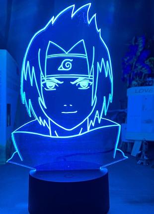 Світильник з 3d ефектом led лампа наруто ітачі саске нічник какаші саске учіха