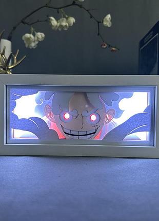 Світильник багатошаровий з 3d ефектом луффі з аніме ван піс one piece