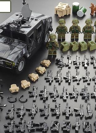 Фигурки зсу человечки военные, конструктор спецназ солдаты swat в с мотоцыклом и броневиком