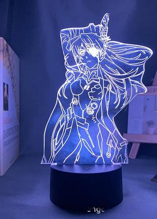 Світильник з 3d ефектом led лампа аска ленглі з аніме євангеліон evangelion нічник з пультом