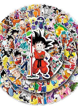 Набір стикерів наклейки драгонболл 100 штук dragonball наліпки перлів дракона сон гоку