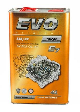 Моторное масло evo e7 5w-40 sn/cf 4л evo e74l5w40