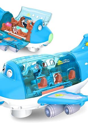Іграшковий літак airliner happy fun aojia toys зі світлом і звуком, легке б/в, без одного крила