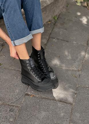 Кроссовки leather black