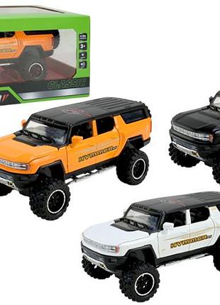 Машина металева ap7737 hummer 1:24, батарейка, світло, звук, відкриваються двері, коробка р. 28x16x12,8см автопром