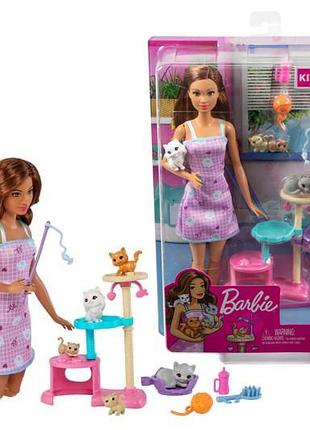 Ігровий набір barbie з кошенятами hhb70 barbie family