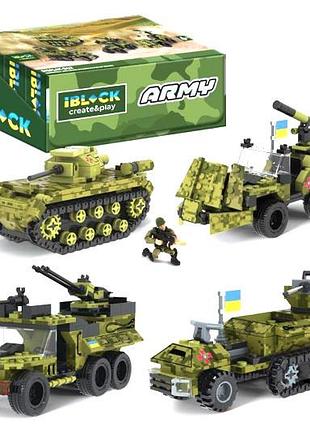 Конструктор iblock pl-921-427 армия, 154-237 деталей, 4 вида, коробка 23*4,5*14 см
