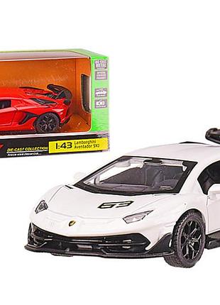 Машина металева автопром 4338 "автопром", 1: 43 lamborghini aventador svj, 2 кольори, відкриваються двері, коробка 14,5*6,5*7 см