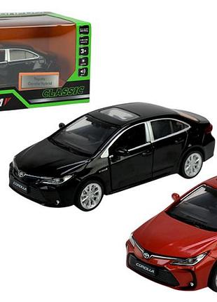 Машина металлическая 68432 1:33 toyota corolla hybrid, на батарейки, свет, звук, открываются двери, коробка 18x8x9 см автопром