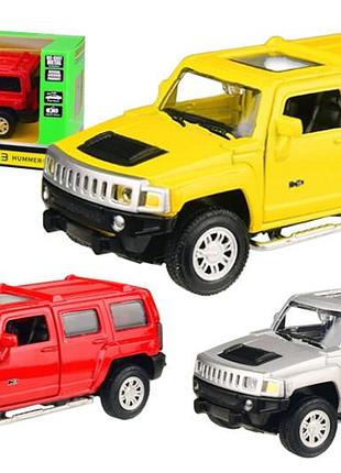 Машина металева 4311 1:43 hummer, 3 кольори, відкриваються двері, в коробці 14,5x6,5x7 см автопром