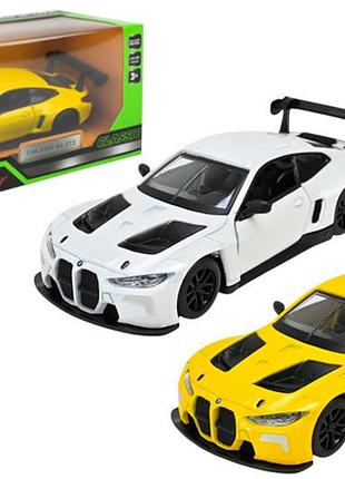 Машина 4377 1:43 bmw m4 gt3, металлическая, 3 цвета, открываются двери, в коробке р. 14,5x6,5x7см "автопром"