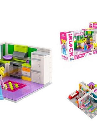 Конструктор 200 елем. "iblock""junior kids hit" дівчатка 2 фігурки, кухня ханни, kh08/001/4, шт