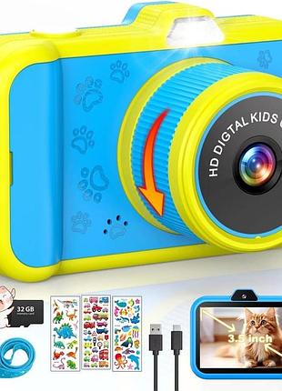 Дитячий цифровий фотоапарат ushining h90 hd 1080p з екраном 3.5”, синій, новий