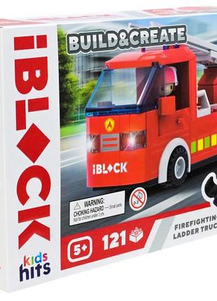 Конструктор kh43/001/1 iblock junior fire 121 деталь, короб. 24x16x6 см kids hits