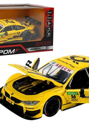 Машина металлическая "автопром" 68256b(y) 1:24 bmw m4 dtm, батарейка, свет, звук, откр.двери, кор. 24,5*12 см