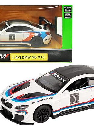 Машина металлическая "автопром" 4368, 1:44 bmw m6 gt3,1 цвет, открываются двери, в коробке р. 14,5*6,5*7см