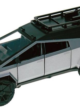 Машина автопром ap7727 tesla pickups camring,1:24 на батарейках, свет, звук, открываются двери, коробка р.28x16x12,8см