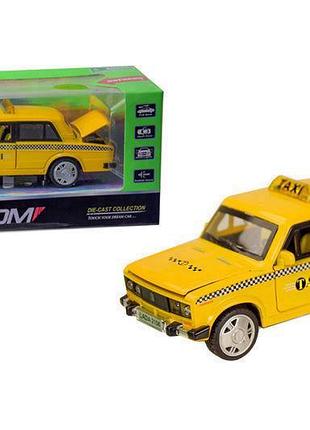 Машина металева 7643 ,1:32-36 lada 2106, на батарейки,світло,звук,відкриваються двері,в коробці 19x8,5x8 см автопром