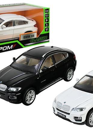 Машина металлическая 68311 автопром,1:32 bmw x6, на батарейках, свет, звук, открываются двери, в коробке 18x9x9 см