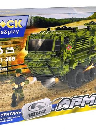 Конструктор iblock, pl-921-388, армия краз "ураган", 536дет.,инструкция на украинском языке, наклейки, в коробке р. 37*25,5*6см