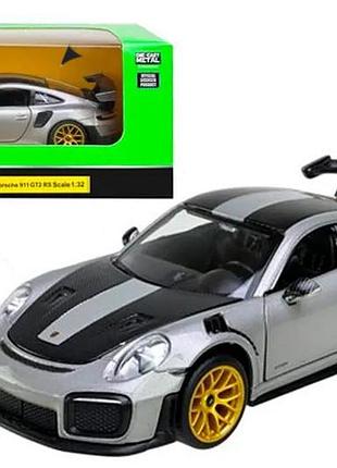 Машина металлическая 68705 1:32 "porsche 911 gt2 rs", на батарейки, свет, звук, открываются двери, коробка 18x9x8 см автопром