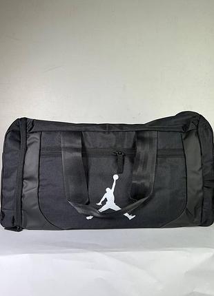 Сумка для спорта, поездок nike duffel, черная с білим логотипом