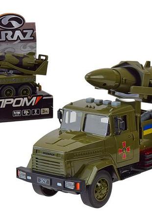 Военная техника автопром коз арт. kr-2202-01 на батарейки, свет, звук, открываются двери, коробка 32,5*19*12 см